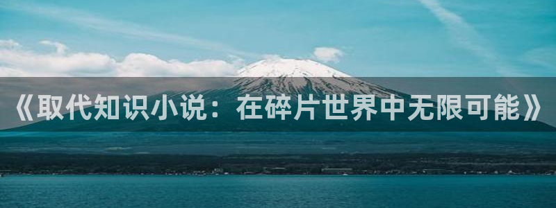 牛眼看书网页入口：《取代知识小说：在碎片世界中无限可能》